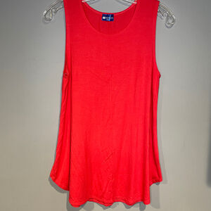 Womens Red Scoop Neck Tank Top Rayon Azules Brand Made in the USA Sz Medium